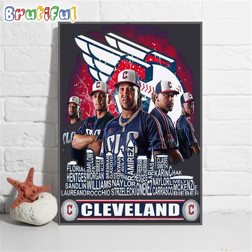 MLB Cleveland Guardians Baseball Team Player 2024 Wall Art Poster Canvas