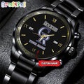 MLB Colorado Rockies Watch Black Fashion Watch Baseball Game