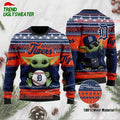 MLB Detroit Tigers Baby Yoda Baseball Ugly Christmas Sweater