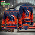 MLB Detroit Tigers Santa Hat Holiday Ugly Christmas Sweater