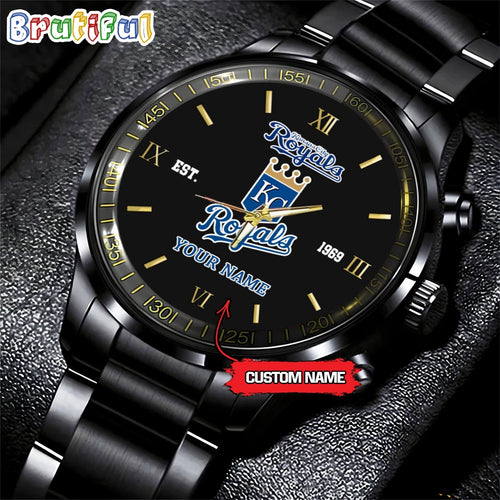 MLB Kansas City Royals Watch Black Fashion Watch Baseball Game