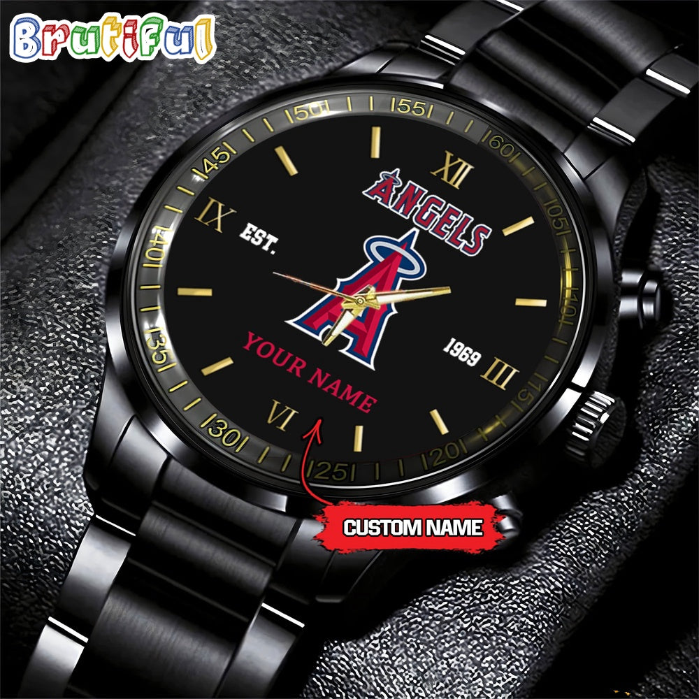 MLB Los Angeles Angels Watch Black Fashion Watch Baseball Game