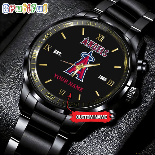 MLB Los Angeles Angels Watch Black Fashion Watch Baseball Game