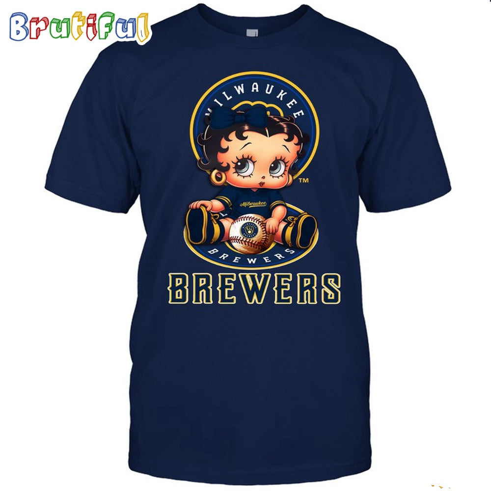 MLB Milwaukee T-Shirt Betty Boop Baseball Tshirt