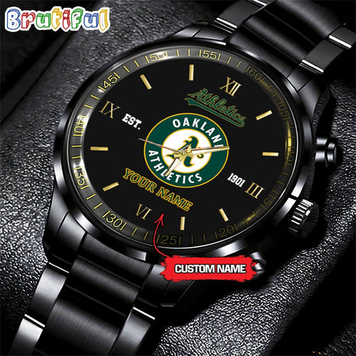 MLB Oakland Athletics Watch Black Fashion Watch Baseball Game