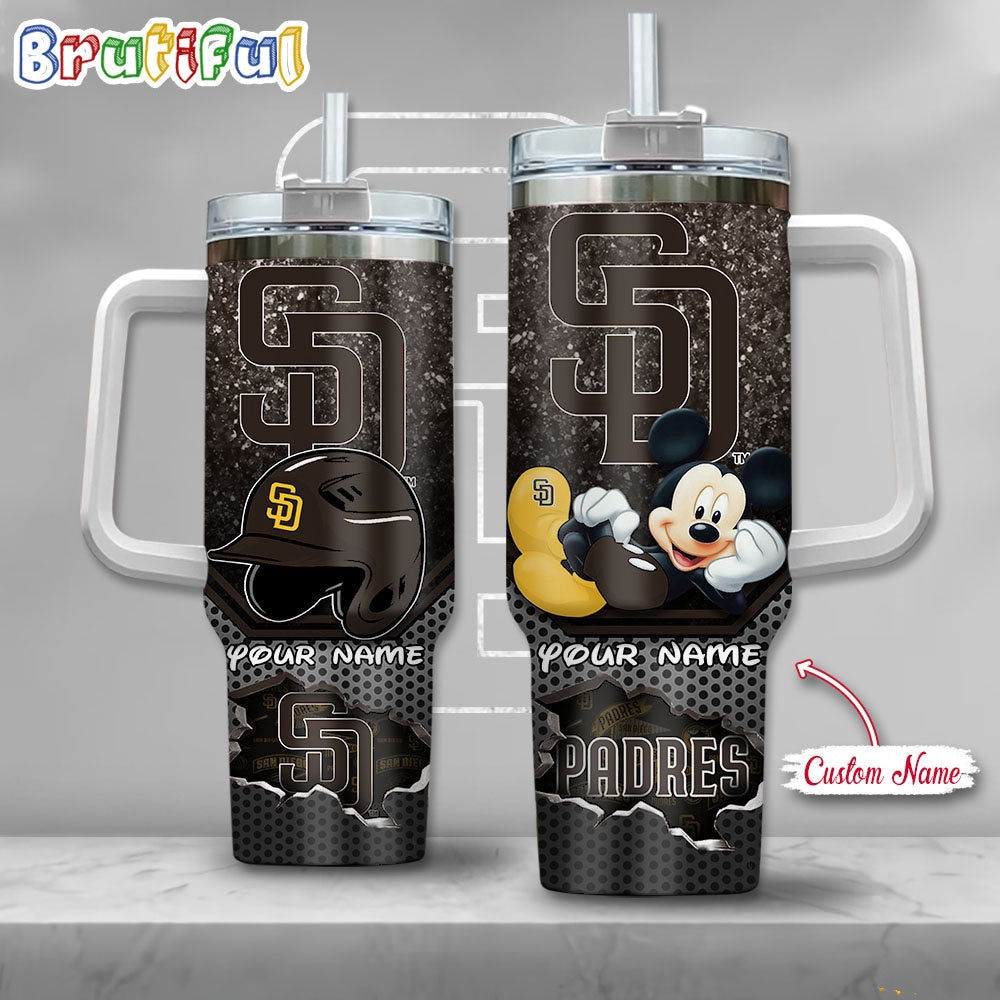 MLB San Diego Padres Tumbler Mickey Mouse Customzed Handle Cup