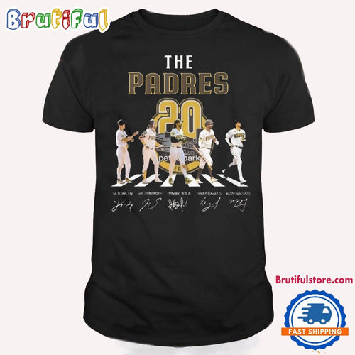 MLB San Diego Padres Walking Abbey Road Signatures Baseball T Shirt