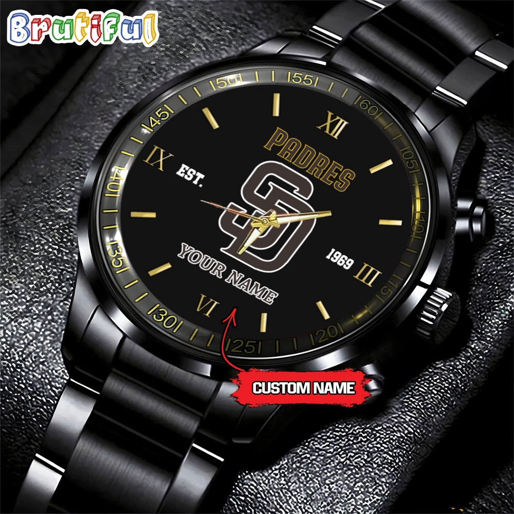 MLB San Diego Padres Watch Black Fashion Watch Baseball Game