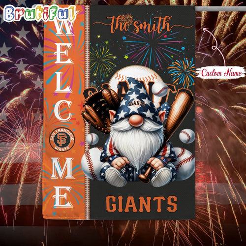 MLB San Francisco Giants Flag, Happy 4th Of July Garden Flag, Baseball Gomes Flag