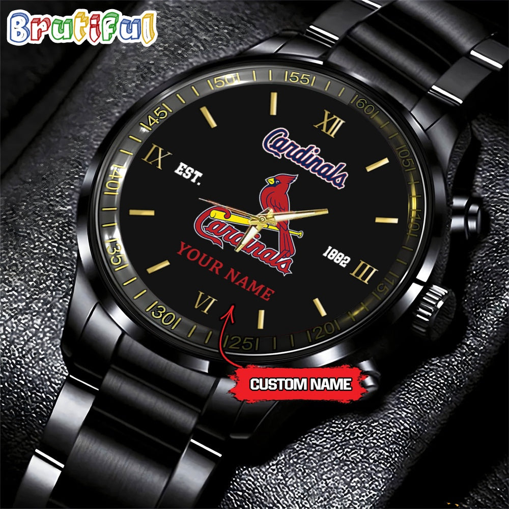 MLB St. Louis Cardinals Watch Black Fashion Watch Baseball Game
