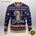 MLB Milwaukee Brewers Christmas Ugly Sweater Print Funny Grinch Gift For Baseball Fans