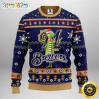 MLB Milwaukee Brewers Christmas Ugly Sweater Print Funny Grinch Gift For Baseball Fans