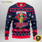 MLB Minnesota Twins Christmas Ugly Sweater Print Funny Grinch Gift For Baseball Fans