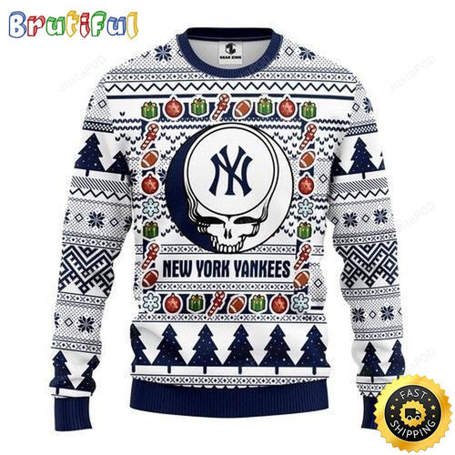 MLB New York Yankees Ugly Christmas Sweater The Intelligence Of The Skull Unisex Sweater