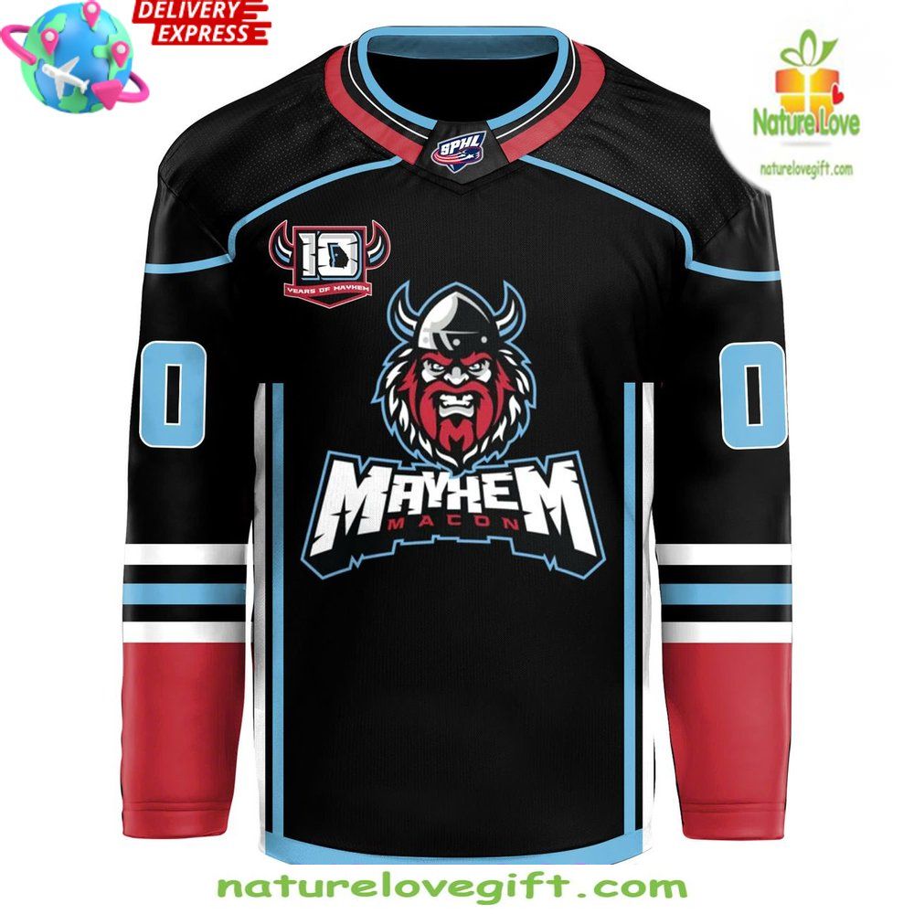 Macon Mayhem 2026 Home Hockey Jersey Game Day