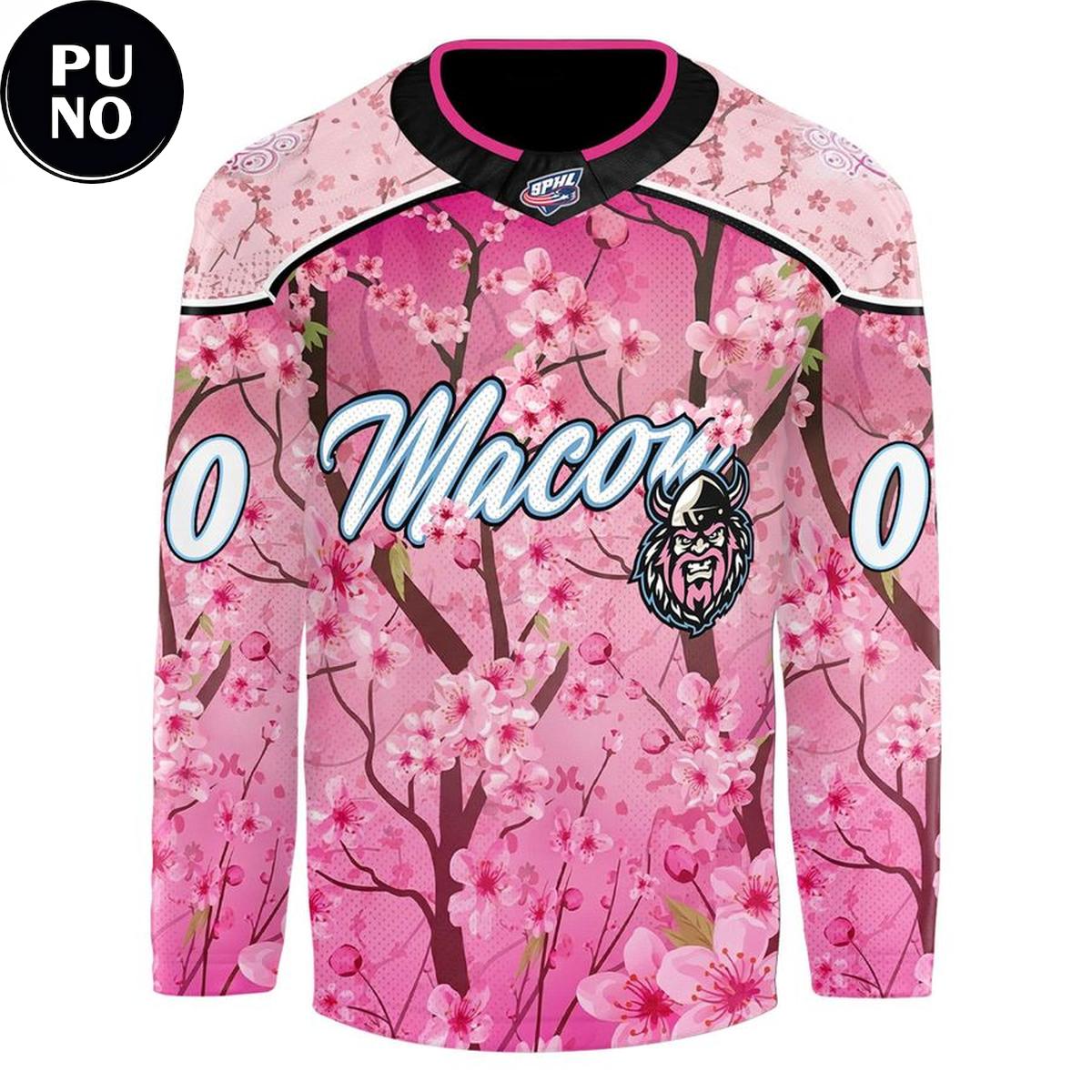 Macon Mayhem x Cherry Blossom 2026 First Jersey Raffle Personalized Hockey Jersey