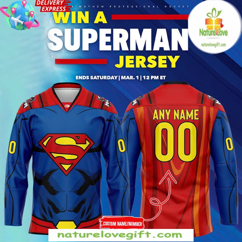 Superman 2026 Macon Mayhem Jersey Hockey Apparel