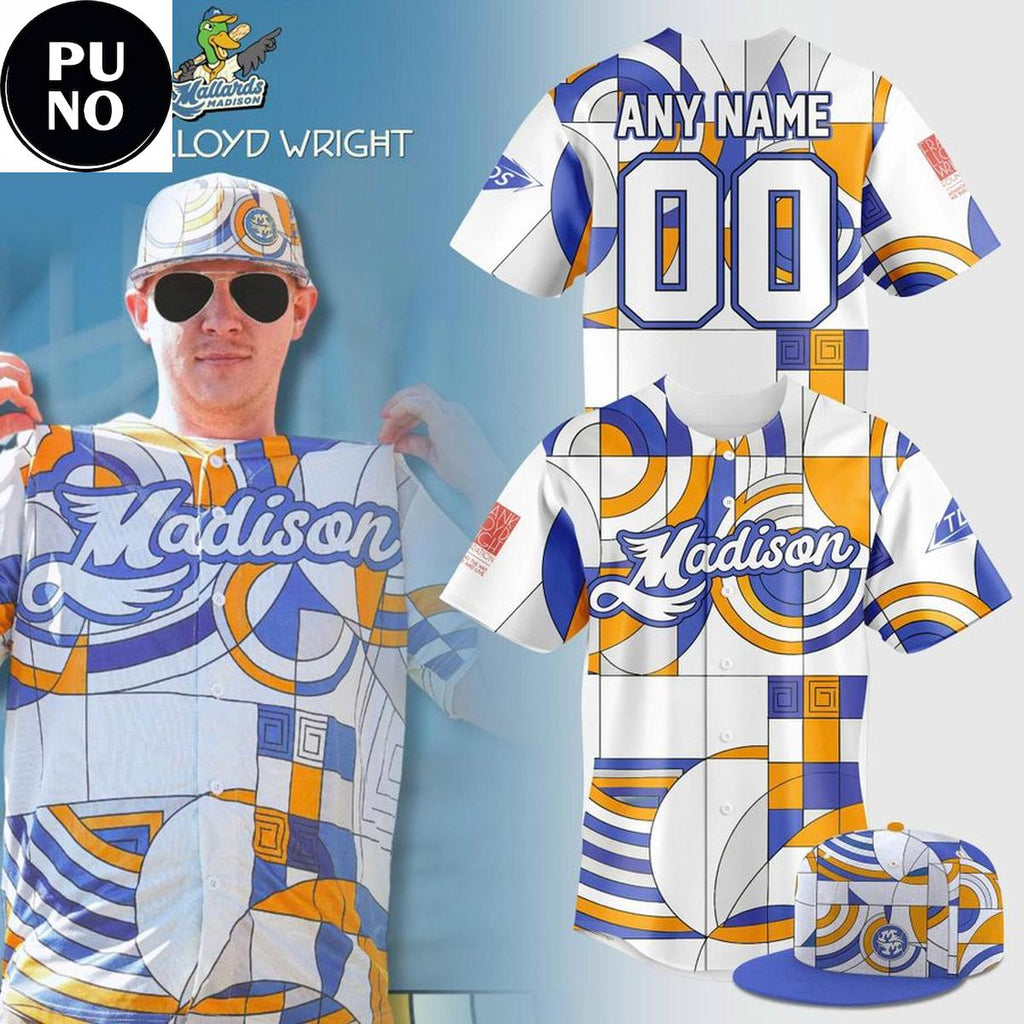 Madison Mallards 2026 Frank Lloyd Wright Style Personalized Baseball Jersey