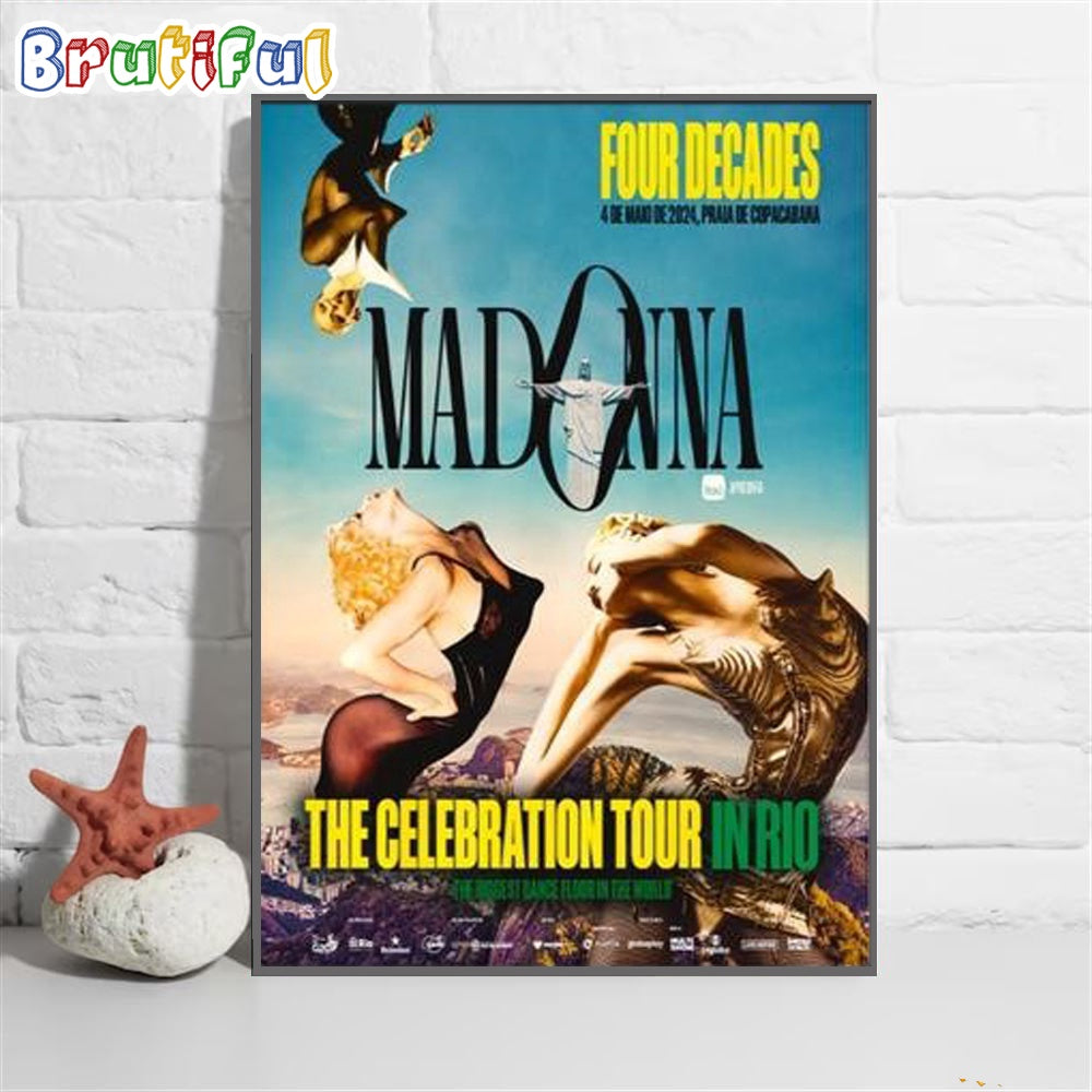 Madonna May 4 2024 Praia De Copacabana Rio De Janeiro Brazil Wall Art Poster Canvas