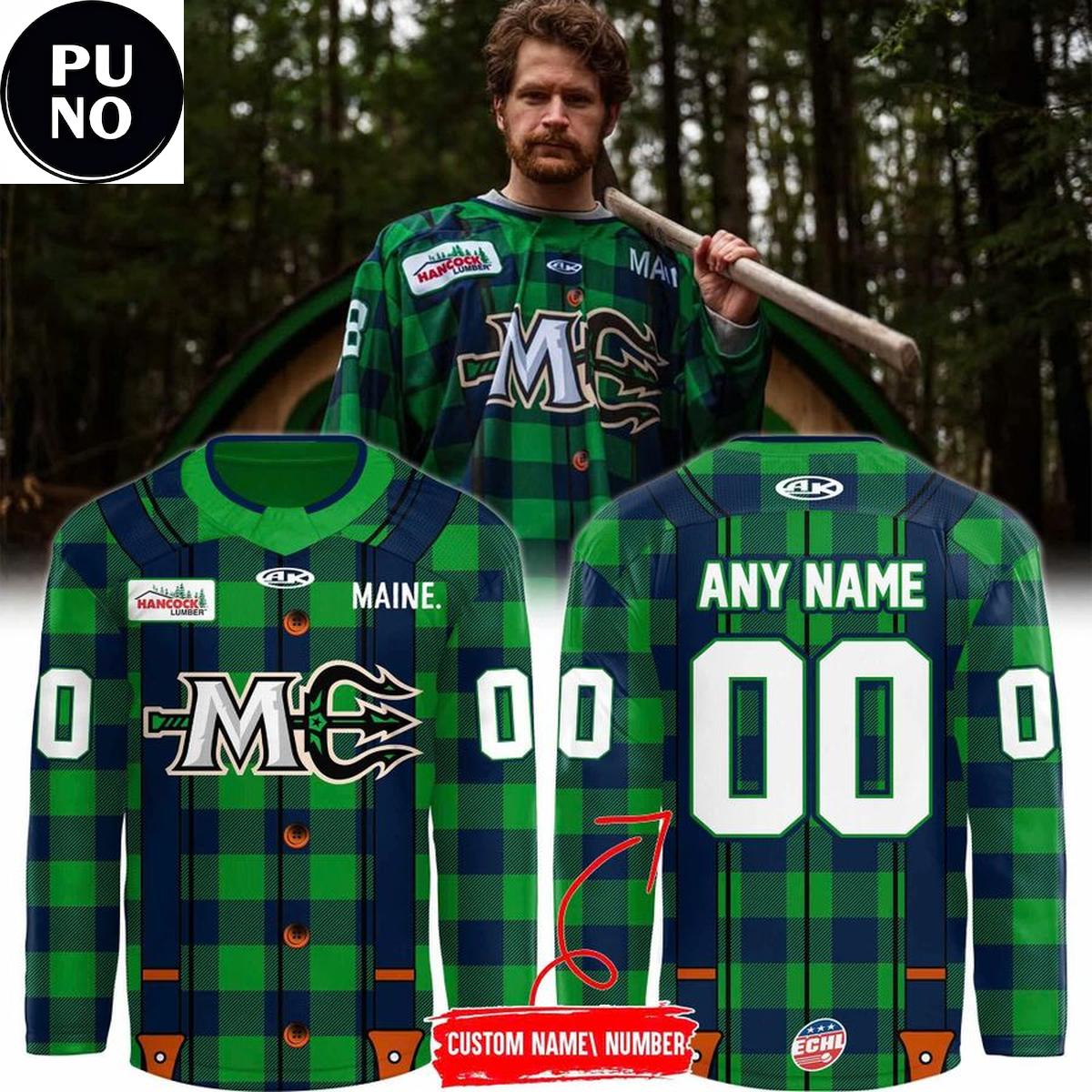 Maine Mariners 2026 New Season Lumberjack Personalized Hockey Jersey