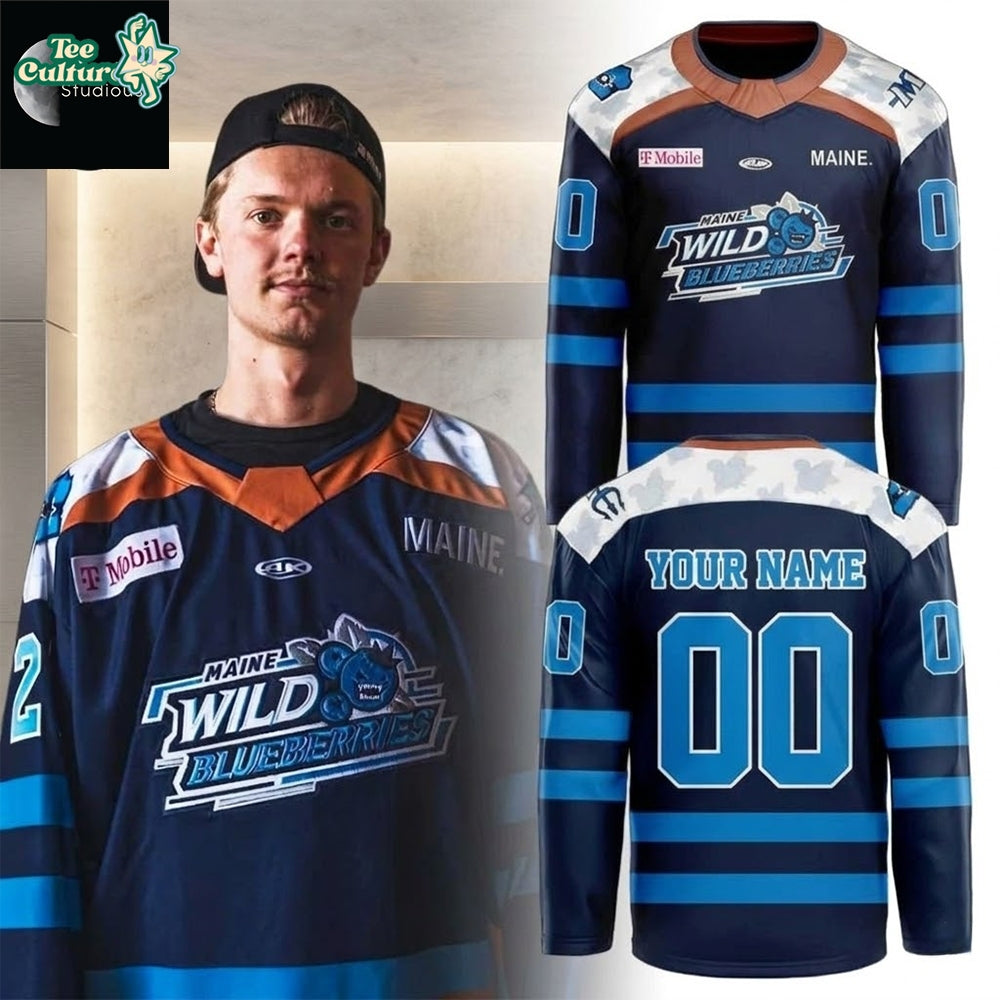 Maine Mariners Wild Blueberries Night 2026 Limited Hockey Jersey