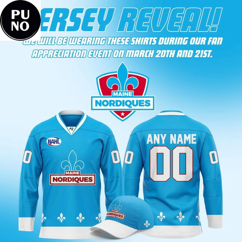Maine Nordiques Powder Blue 2026 Personalized Hockey Jersey