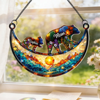 Custom Mama Bear - Personalized Window Hanging Suncatcher Ornament - Mother’s Day Gift For Mom, Mama, Mommy
