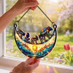 Custom Mama Bear - Personalized Window Hanging Suncatcher Ornament - Mother’s Day Gift For Mom, Mama, Mommy