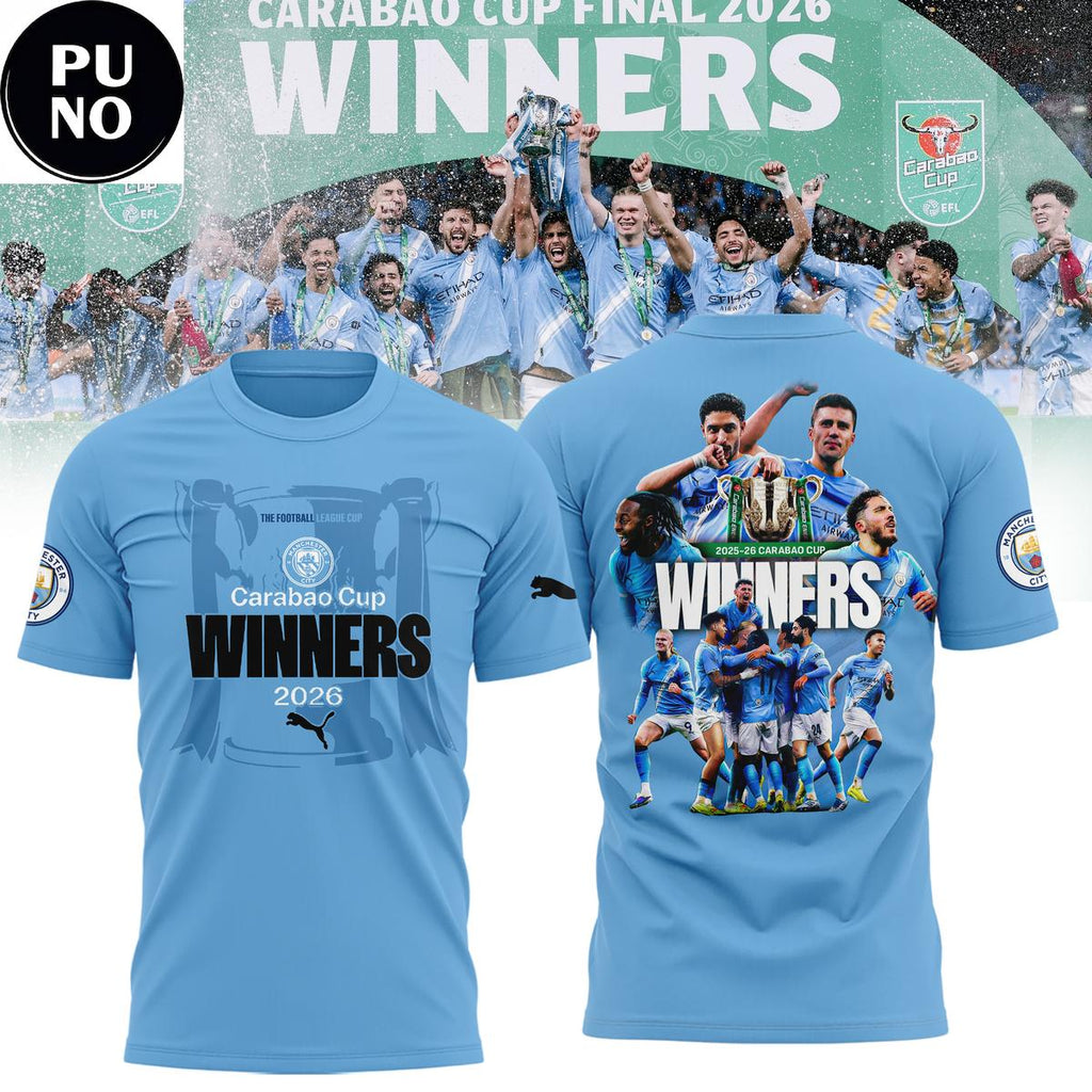Manchester City Carabao Cup Winners 2026 Locker Room Hoodie -T-Shirt