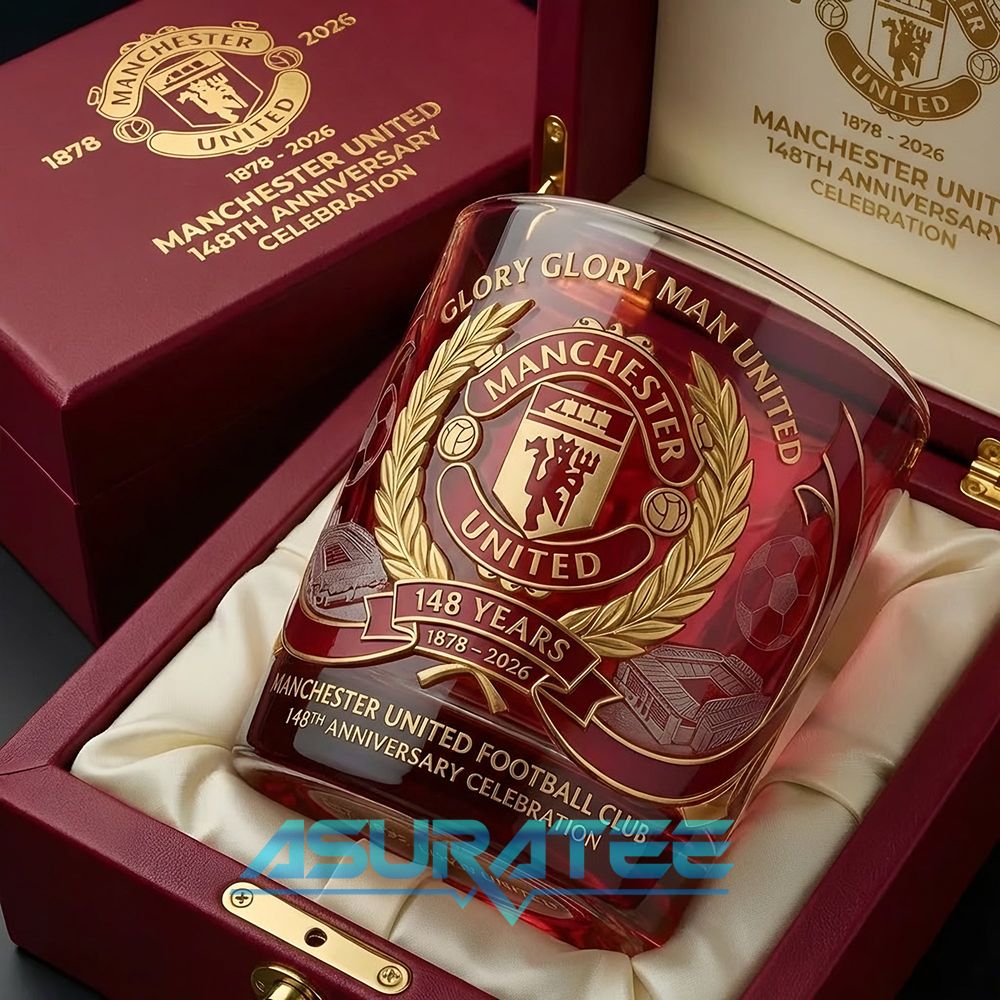 Manchester United 148th Anniversary Celebration Whiskey Glass