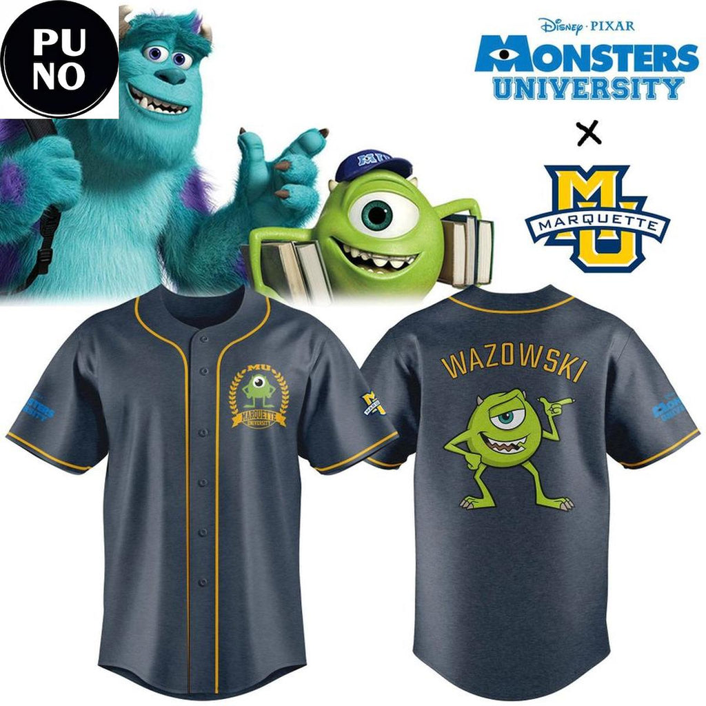 Marquette Golden Eagles x Monsters University Mike Wazowski Baseball Jersey