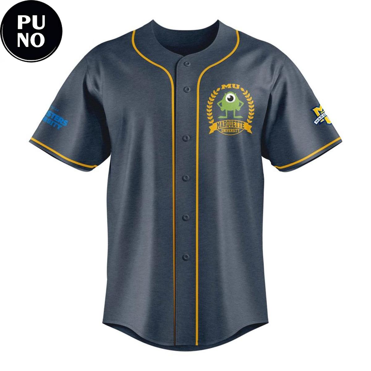 Marquette Golden Eagles x Monsters University Mike Wazowski Baseball Jersey