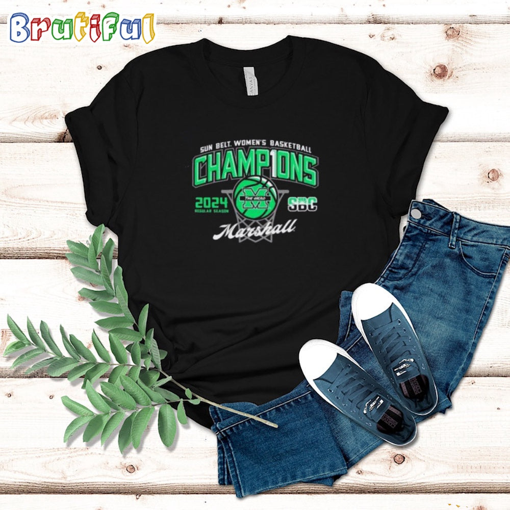 Marshall Thundering Herd 2024 Sun Belt Women’s Basketball Champions T Shirt