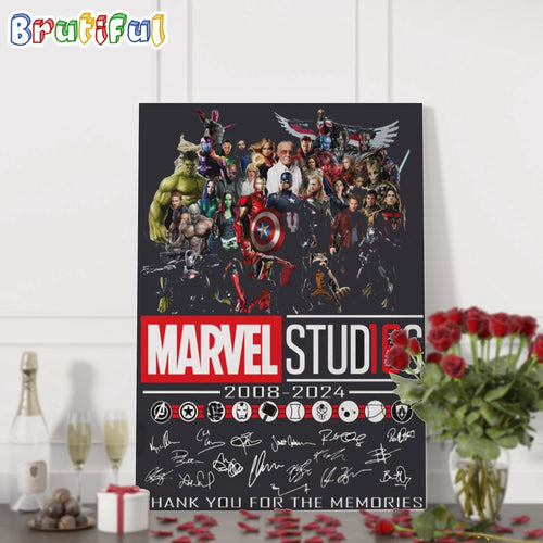 Marvel Stud16s 2008-2024 Thank You For The Memories Signature Wall Art Poster Canvas