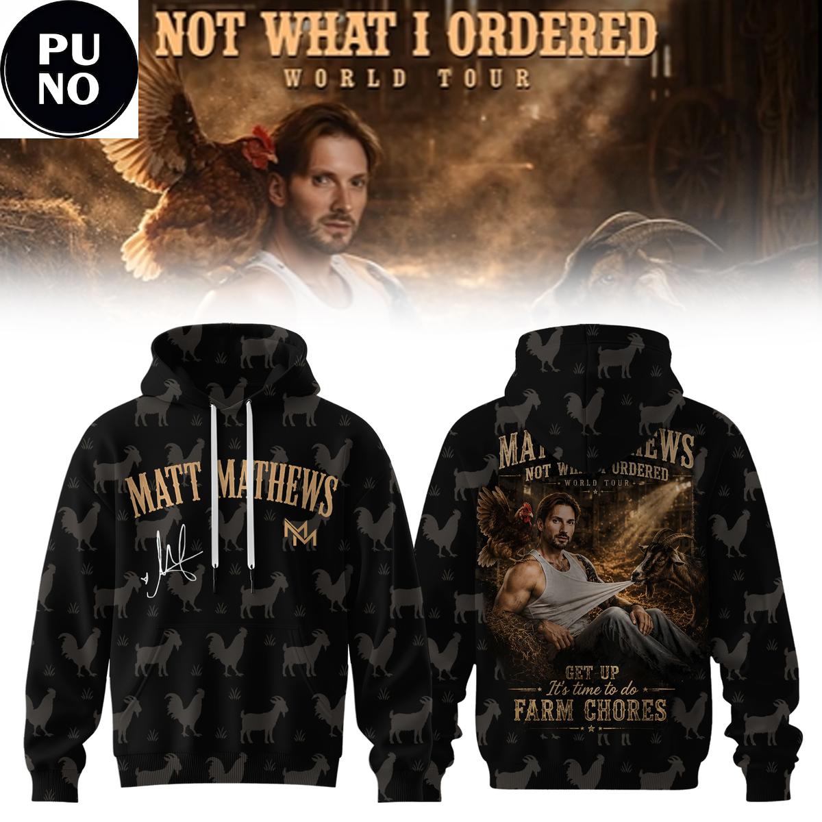 Matt Mathews Not What I Ordered World Tour 2026 Hoodie