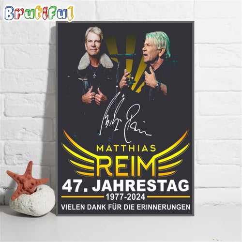 Matthias Reim 47th Jahrestag 1977 2024 Vielen Dank Fur Die Erinnerungen Wall Art Poster Canvas