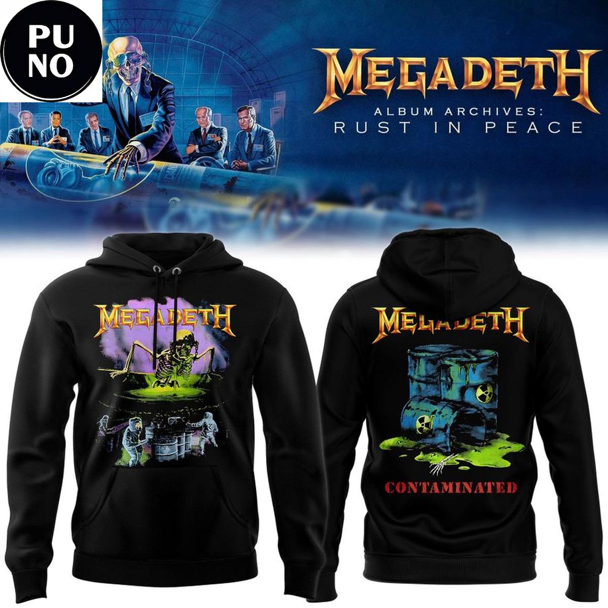 Megadeth Album Rust in Peace 2026 Contaminated Vintage Hoodie T-Shirt