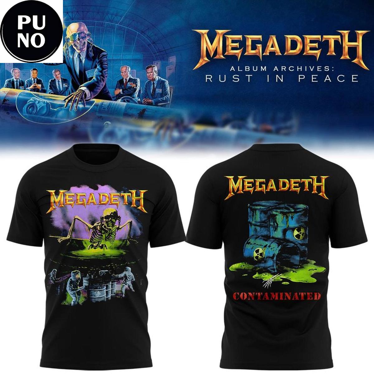Megadeth Album Rust in Peace 2026 Contaminated Vintage Hoodie T-Shirt