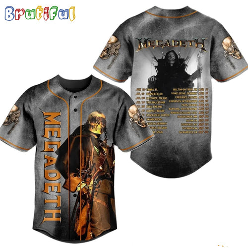 Megadeth Rock Band Tour 2024 Schedule Jersey Shirt
