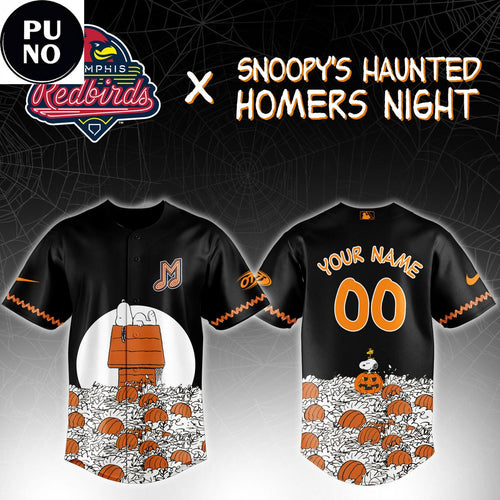 Memphis Redbirds x Snoopy’s Haunted Homers Night 2026 Halloween Baseball Jersey