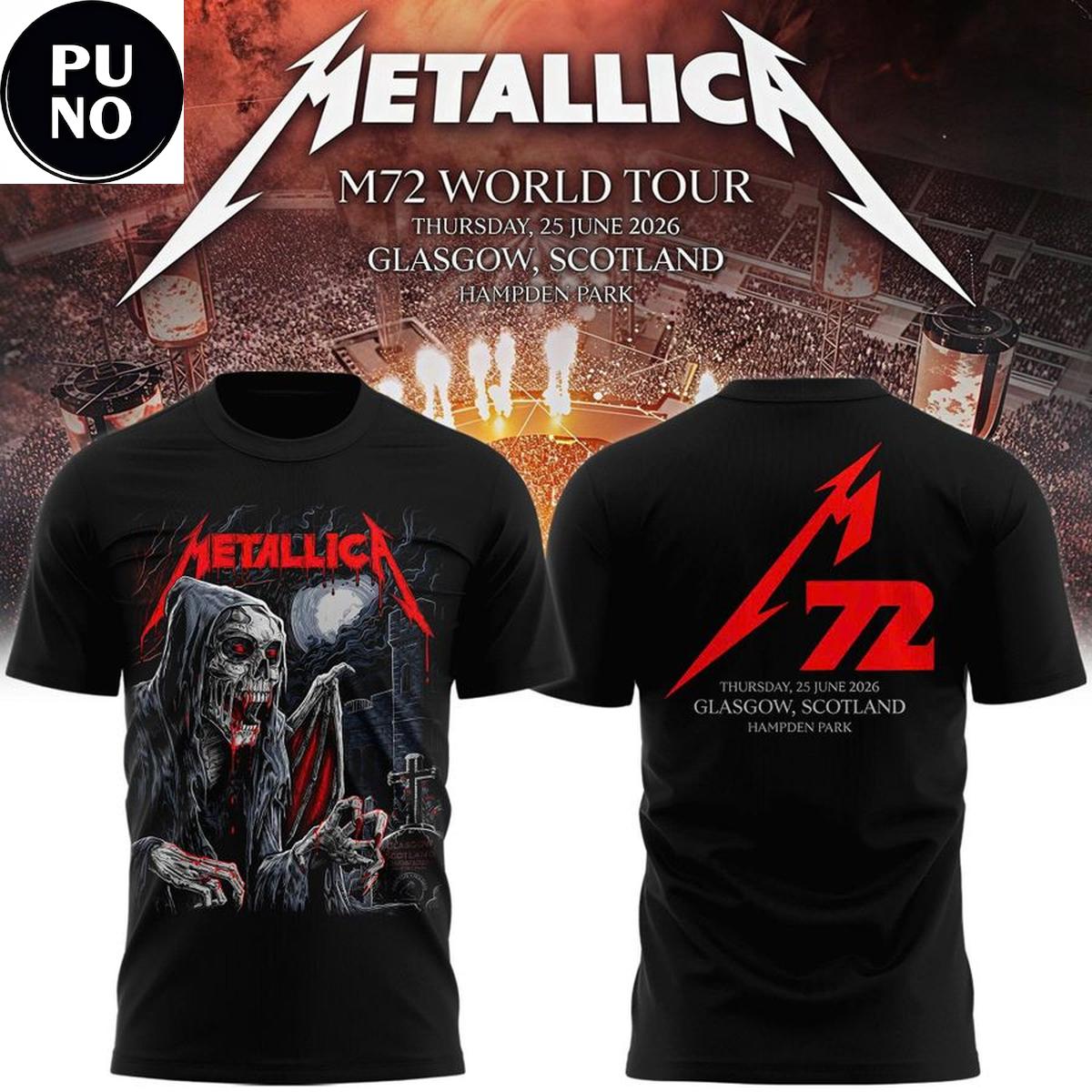 Metallica M72 World Tour 2026 Glasgow T-shirt