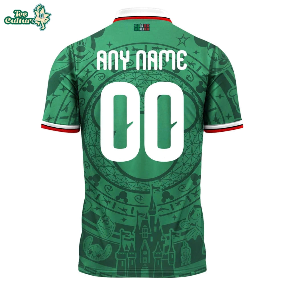 Mexico FIFA World Cup 2026 Disney Mickey Inspired Custom Polo Shirt - Personalized Name & Number