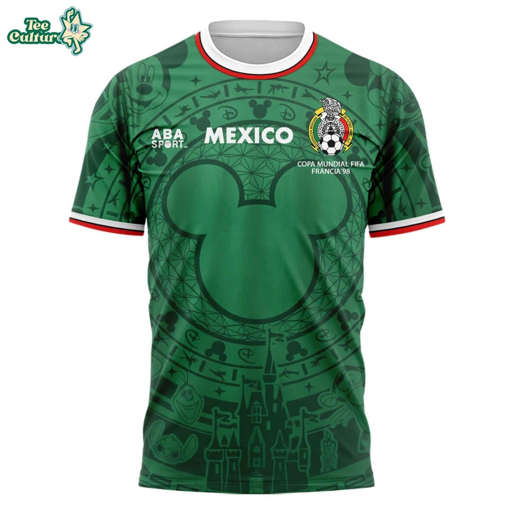 Mexico FIFA World Cup 2026 Disney Mickey Inspired Custom T-Shirt - Personalized Name & Number
