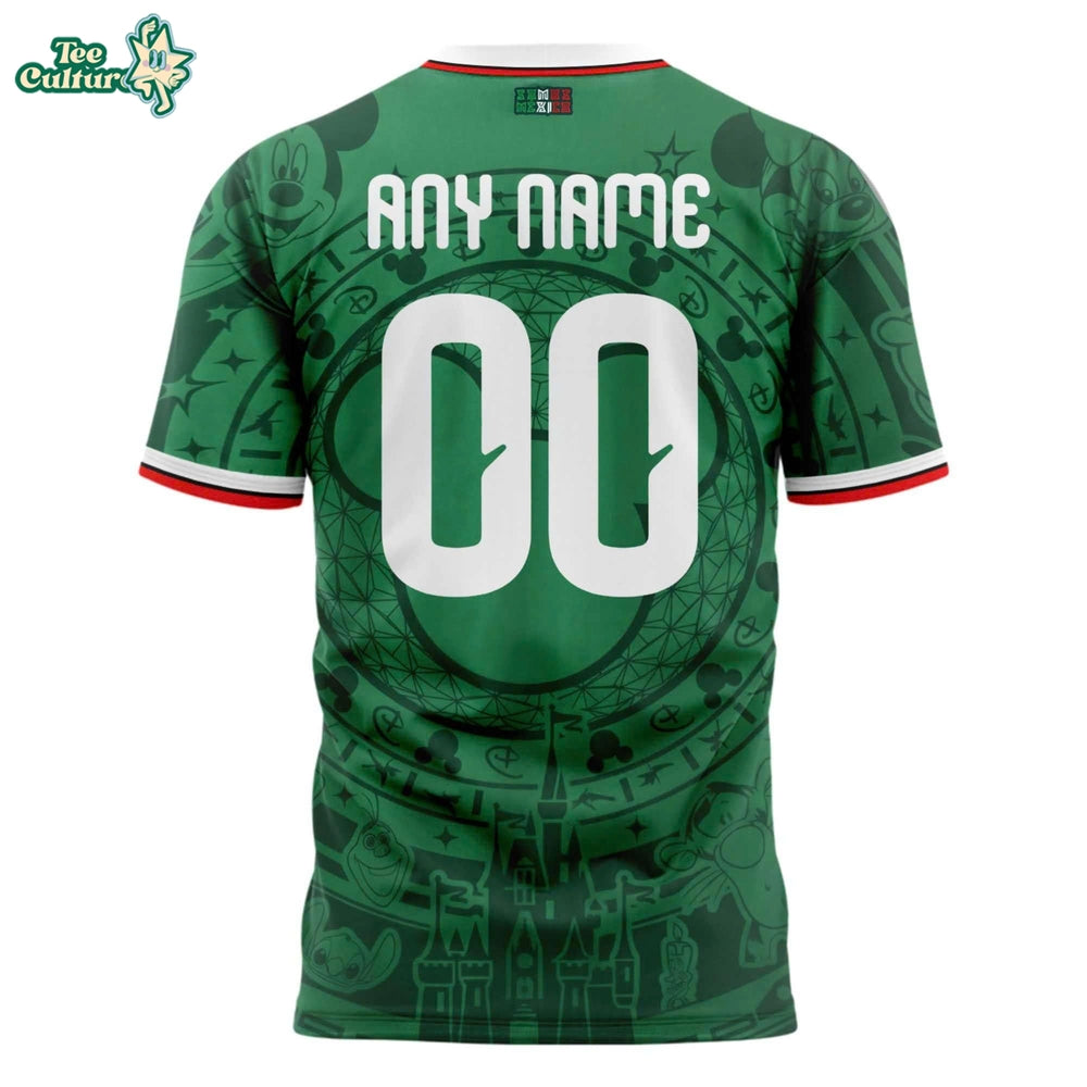 Mexico FIFA World Cup 2026 Disney Mickey Inspired Custom T-Shirt - Personalized Name & Number