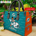 Miami Dolphins Mickey Leather Bag Custom Name Women Bag