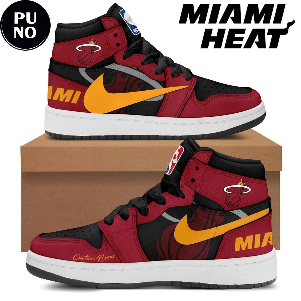 Miami Heat 2026 Custom Name Air Jordan 1 Sneaker