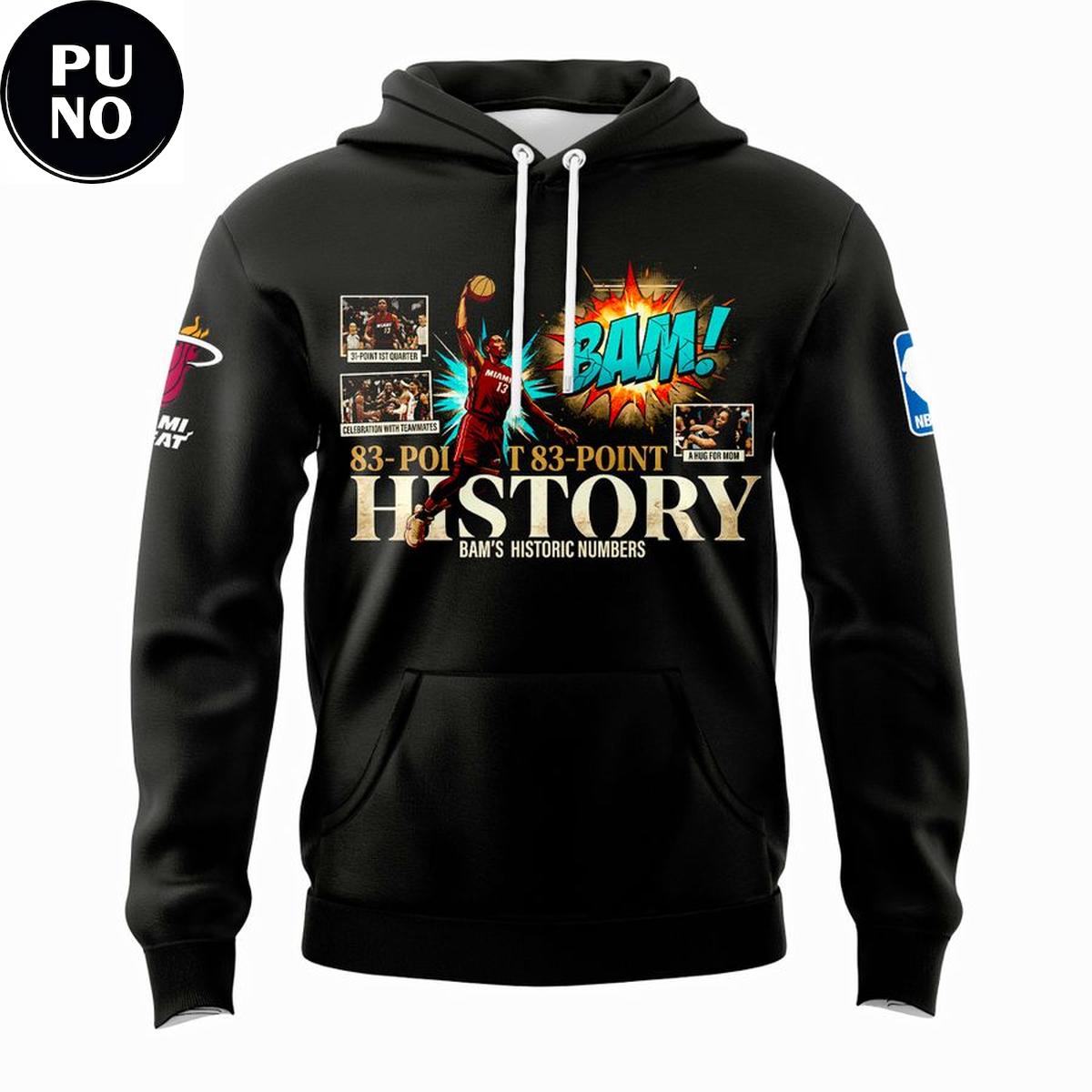 Miami Heat Bam Adebayo 83-Point History 2026 Hoodie T-Shirt