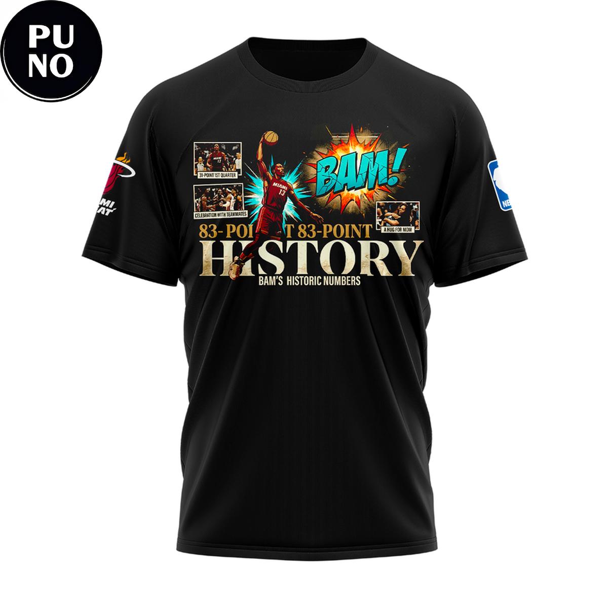 Miami Heat Bam Adebayo 83-Point History 2026 Hoodie T-Shirt