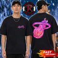 Miami Heat x Duvin Leisure GTA VI Vice City Logo Collab Unisex T Shirt Two Sided