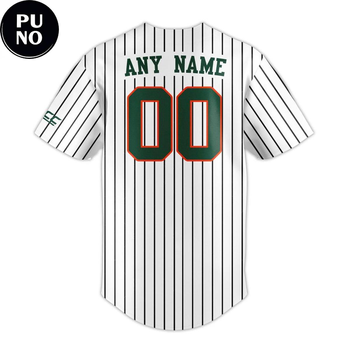 Miami Hurricanes Baseball 2026 Vertical Stripes New Personalized Baseball Jersey